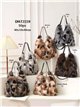 Oversized patchwork faux-fur tote