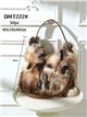 Oversized patchwork faux-fur tote