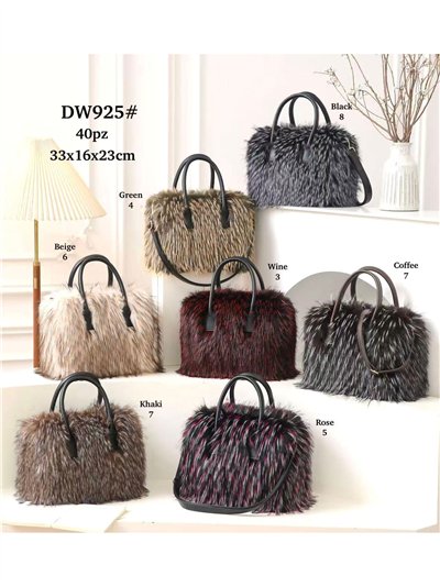 Bolso de mano de pelo bicolor 2