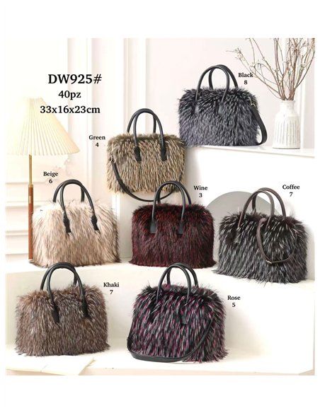 Bolso de mano de pelo bicolor