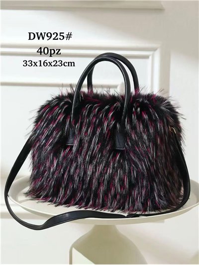 Bolso de mano de pelo bicolor
