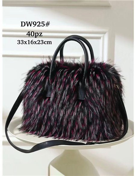 Bolso de mano de pelo bicolor