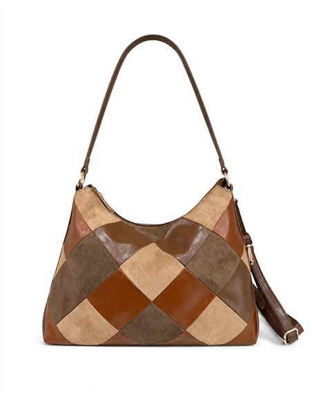 Bolso hobo patchwork efecto piel