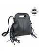 Bolso bandolera de piel italiana con flecos