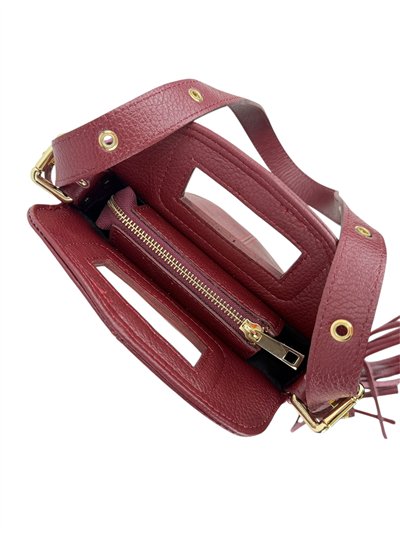 Bolso bandolera de piel italiana con flecos 2