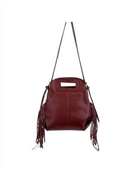 Bolso bandolera de piel italiana con flecos