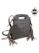Bolso bandolera de piel italiana con flecos