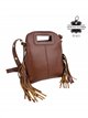 Bolso bandolera de piel italiana con flecos