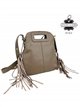 Bolso bandolera de piel italiana con flecos