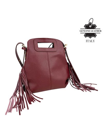 Bolso bandolera de piel italiana con flecos