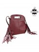 Bolso bandolera de piel italiana con flecos
