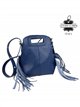 Bolso bandolera de piel italiana con flecos