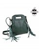 Bolso bandolera de piel italiana con flecos