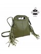 Bolso bandolera de piel italiana con flecos