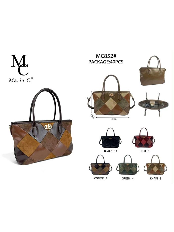 Bolso de mano patchwork geométrico