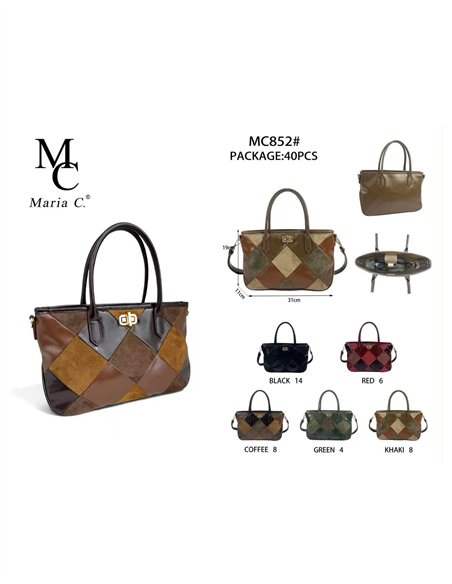 Bolso de mano patchwork geométrico