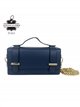 Mini bolso de mano de piel italiana con solapa y cadena