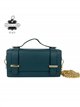Mini bolso de mano de piel italiana con solapa y cadena