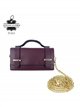 Mini bolso de mano de piel italiana con solapa y cadena