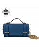 Mini bolso de mano de piel italiana con solapa y cadena