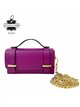 Mini bolso de mano de piel italiana con solapa y cadena