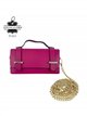 Mini bolso de mano de piel italiana con solapa y cadena