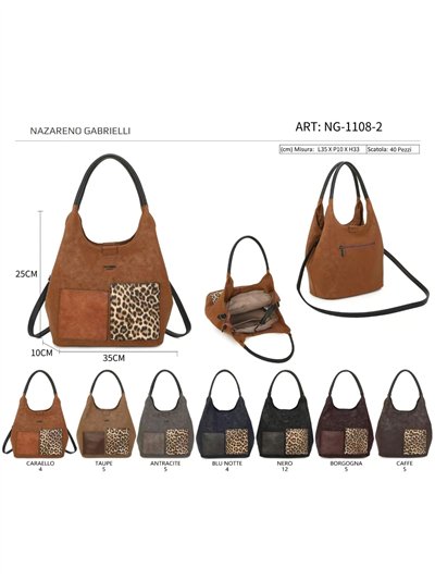 Borsa shopper con stampa animalier 2
