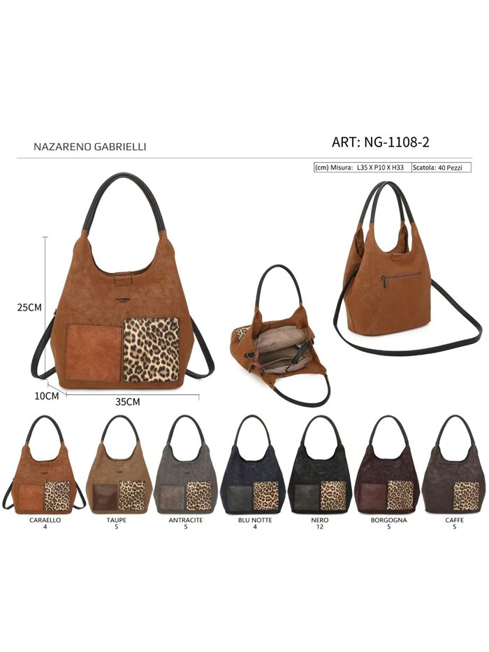 Borsa shopper con stampa animalier