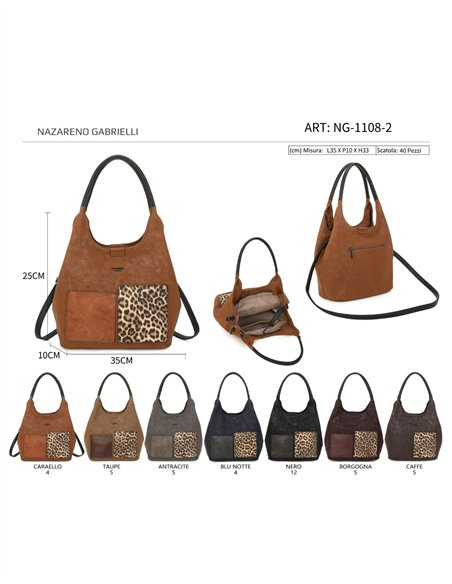 Borsa shopper con stampa animalier