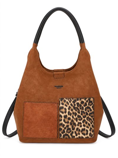 Borsa shopper con stampa animalier