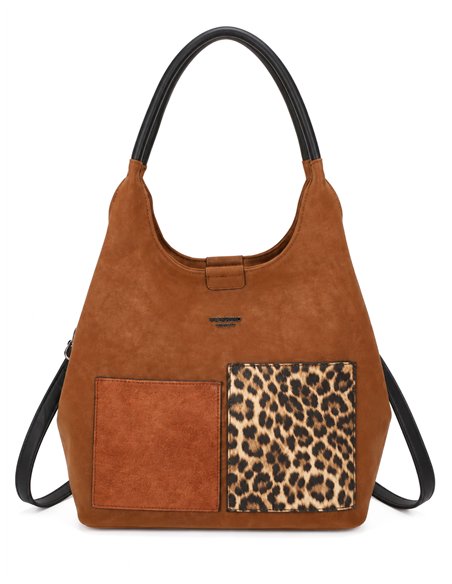 Borsa shopper con stampa animalier