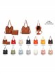 Bolso shopper amplio con neceser y borla