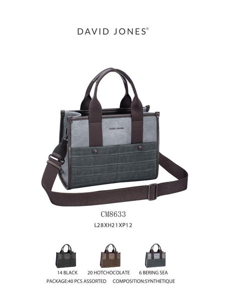 Bolso tote bicolor con panel efecto coco