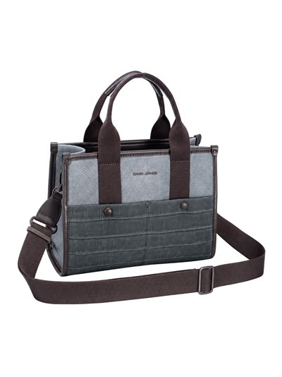 Bolso tote bicolor con panel efecto coco