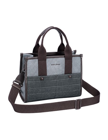 Bolso tote bicolor con panel efecto coco