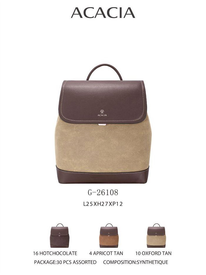 Zweifarbiger Rucksack mit Magnetverschluss