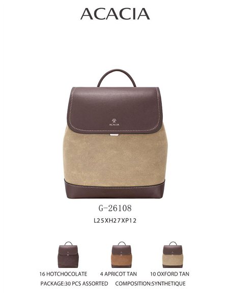 Zweifarbiger Rucksack mit Magnetverschluss