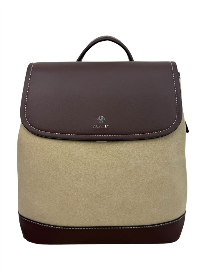Zweifarbiger Rucksack mit Magnetverschluss