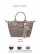 Bolso shopper trenzado con borla multicolor