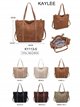 Bolso shopper amplio efecto ante con tachuelas