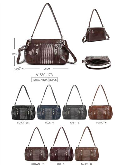 Borsa a tracolla con borchie e cerniere 2