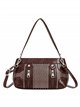 Borsa a tracolla con borchie e cerniere