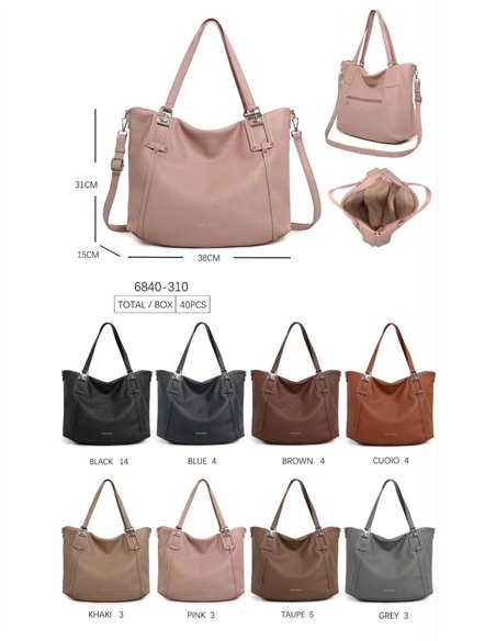 Shopper tote bag with crossbody strap