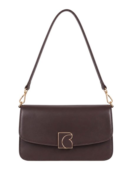 Bolso de hombro con solapa y cierre metálico