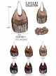 Hobo-Tasche mit langen Fransen und Nieten