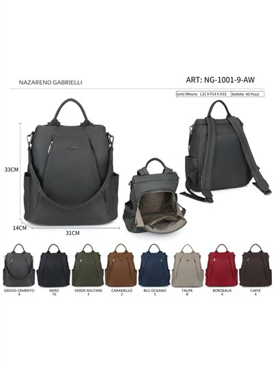 Zaino antifurto in nylon con tasca frontale 2