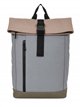 Two-tone roll-top backpack with buckle strap
