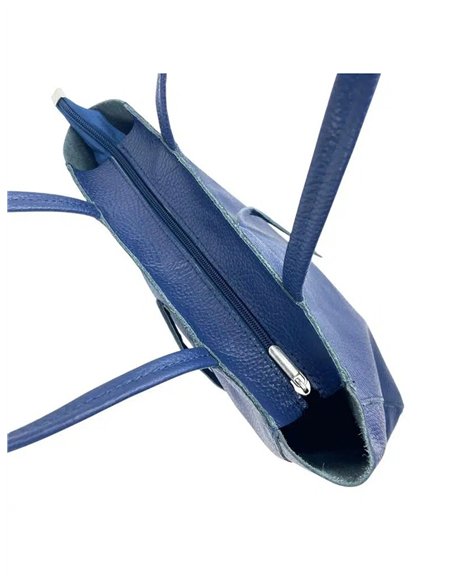 Borsa shopper in pelle italiana con manici lunghi