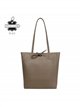 Borsa shopper in pelle italiana con manici lunghi