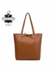 Borsa shopper in pelle italiana con manici lunghi